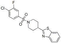 (9CI)-4-(2-苯并噻唑)-1-[(4-氯-3-氟苯基)磺?；鵠-哌啶結(jié)構(gòu)式_606082-19-3結(jié)構(gòu)式