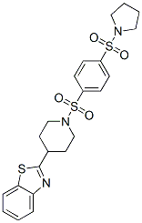 (9CI)-4-(2-苯并噻唑)-1-[[4-(1-吡咯烷磺?；?苯基]磺?；鵠-哌啶結(jié)構(gòu)式_606082-81-9結(jié)構(gòu)式