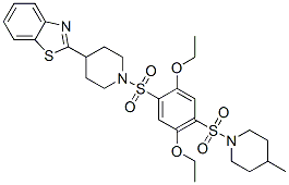 (9CI)-4-(2-苯并噻唑)-1-[[2,5-二乙氧基-4-[(4-甲基-1-哌啶基)磺?；鵠苯基]磺酰基]-哌啶結(jié)構(gòu)式_606083-08-3結(jié)構(gòu)式