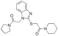 (9ci)-1-[[[1-[2-氧代-2-(1-吡咯烷)乙基]-1H-苯并咪唑-2-基]硫代]乙?；鵠-哌啶結(jié)構(gòu)式_606109-65-3結(jié)構(gòu)式