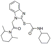 (9ci)-n-環(huán)己基-2-[[1-[2-(2,6-二甲基-1-哌啶基)-2-氧代乙基]-1H-苯并咪唑-2-基]硫代]-乙酰胺結構式_606110-31-0結構式