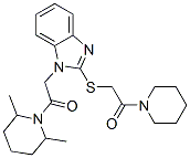(9CI)-2,6-二甲基-1-[[2-[[2-氧代-2-(1-哌啶基)乙基]硫代]-1H-苯并咪唑-1-基]乙?；鵠-哌啶結(jié)構(gòu)式_606110-35-4結(jié)構(gòu)式
