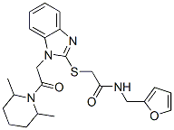 (9ci)-2-[[1-[2-(2,6-二甲基-1-哌啶基)-2-氧代乙基]-1H-苯并咪唑-2-基]硫代]-n-(2-呋喃甲基)-乙酰胺結構式_606110-41-2結構式