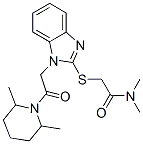 (9ci)-2-[[1-[2-(2,6-二甲基-1-哌啶基)-2-氧代乙基]-1H-苯并咪唑-2-基]硫代]-N,N-二甲基-乙酰胺結構式_606110-51-4結構式