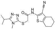 (9ci)-n-(3-氰基-4,5,6,7-四氫苯并[b]噻吩-2-基)-2-[[4-甲基-5-(1-甲基乙基)-4H-1,2,4-噻唑-3-基]硫代]-乙酰胺結構式_606110-89-8結構式