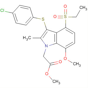 2-(3-(4-氯苯基硫代)-4-(乙基磺?；?-7-甲氧基-2-甲基-1H-吲哚-1-基)乙酸甲酯結(jié)構(gòu)式_628736-14-1結(jié)構(gòu)式