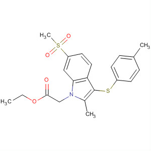 2-(3-(4-氯苯基硫代)-2-甲基-6-(甲基磺酰基)-1H-吲哚-1-基)乙酸乙酯結構式_628736-37-8結構式