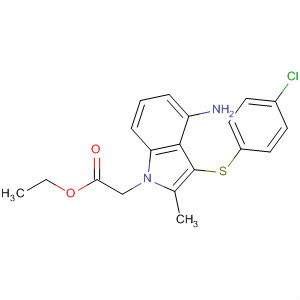 4-氨基-3-[(4-氯苯基)硫代]-2-甲基-1H-吲哚-乙酸乙酯結(jié)構(gòu)式_628737-15-5結(jié)構(gòu)式