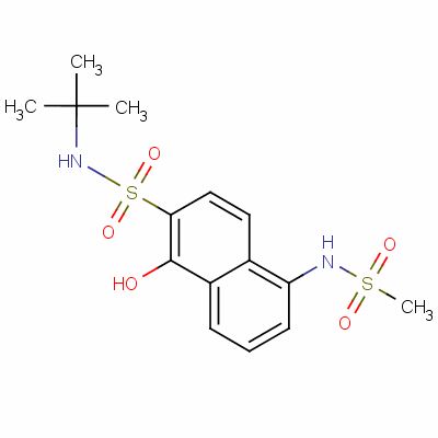 N-(叔丁基)-1-羥基-5-[(甲基磺?；?氨基]萘-2-磺胺結(jié)構(gòu)式_63059-34-7結(jié)構(gòu)式