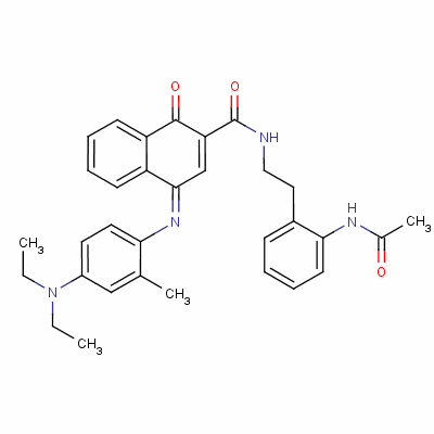 N-[2-[2-(乙?；被?苯基]乙基]-4-[[4-(二乙基氨基)-2-甲基苯基]亞氨基]-1,4-二氫-1-氧代萘-2-羧酰胺結構式_63059-58-5結構式
