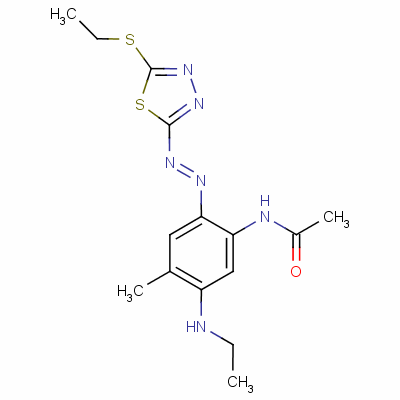 N-[5-(乙基氨基)-2-[[5-(乙基硫代)-1,3,4-噻二唑-2-基]氮雜]-4-甲基苯基]乙酰胺結構式_63467-24-3結構式