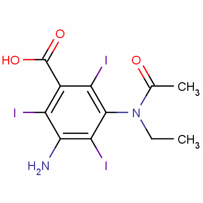 3-(乙?；一被?-5-氨基-2,4,6-三碘苯甲酸結(jié)構(gòu)式_63881-24-3結(jié)構(gòu)式