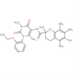  n-[6-氨基-1-(2-乙氧基苯基)-1,2,3,4-四氫-3-甲基-2,4-二氧代-5-嘧啶]-3,4-二氫-6-羥基-2,5,7,8-2H-1-苯并吡喃-2-羧酰胺結構式_658061-90-6結構式