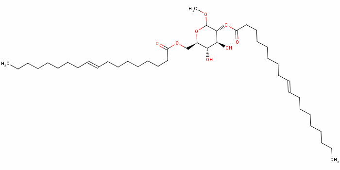 (Z,Z)-甲基-D-吡喃葡糖苷-2,6-二油酸酯結(jié)構(gòu)式_82933-91-3結(jié)構(gòu)式