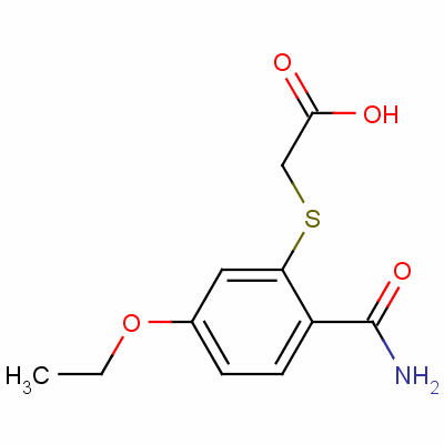 2-[[2-(氨基羰基)-5-乙氧基苯基]硫代]乙酸結(jié)構(gòu)式_84029-50-5結(jié)構(gòu)式