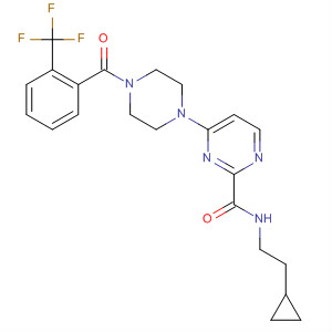 N-(2-環(huán)丙基乙基)-6-(4-(2-(三氟甲基)苯甲酰基)-哌嗪-1-基)吡嗪-3-羧酰胺結構式_840489-32-9結構式