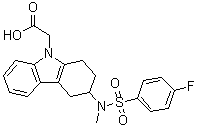 (+)-3-[[(4-氟苯基)磺酰基]甲基氨基]-1,2,3,4-四氫-9H-咔唑-9-乙酸結(jié)構(gòu)式_844639-57-2結(jié)構(gòu)式