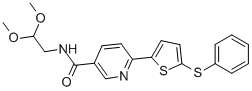 N-(2,2-二甲氧基乙基)-6-(5-(苯基硫代)噻吩-2-基)煙酰胺結(jié)構(gòu)式_864685-28-9結(jié)構(gòu)式