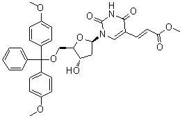E-5-(2-羰基甲氧基乙烯基)-2’-脫氧-5’-O-DMT-尿苷結(jié)構(gòu)式_869355-22-6結(jié)構(gòu)式