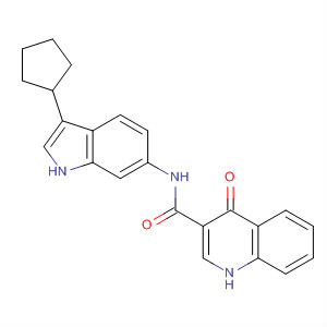N-(3-環(huán)戊基-1H-吲哚-6-基)-4-氧代-1H-喹啉-3-羧酰胺結(jié)構(gòu)式_873052-01-8結(jié)構(gòu)式
