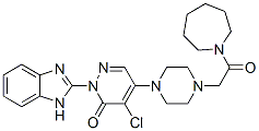 (9ci)-1-[[4-[1-(1H-苯并咪唑-2-基)-5-氯-1,6-二氫-6-氧代-4-吡嗪]-1-哌嗪]乙?；鵠六氫-1H-氮雜卓結(jié)構(gòu)式_878569-80-3結(jié)構(gòu)式