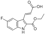 3-(2-羧基乙烯基)-5-氟-1H-吲哚-2-羧酸乙酯結(jié)構(gòu)式_885273-65-4結(jié)構(gòu)式
