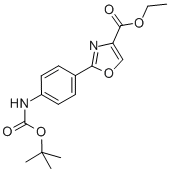 2-(4-(叔丁氧基羰基氨基)苯基)噁唑-4-羧酸乙酯結構式_886363-48-0結構式