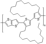 聚(2,5-雙(3-十四烷基噻吩-2-基)噻吩并[3,2-B]噻吩)結(jié)構(gòu)式_888491-19-8結(jié)構(gòu)式