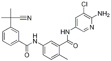 N-(6-氨基-5-氯-3-吡啶)-5-[[3-(1-氰基-1-甲基乙基)苯甲?；鵠氨基]-2-甲基苯甲酰胺結(jié)構(gòu)式_896159-45-8結(jié)構(gòu)式