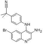 2-(4-(3-氨基-6-溴喹啉-4-基氨基)苯基)-2-甲基丙腈結(jié)構(gòu)式_915019-52-2結(jié)構(gòu)式