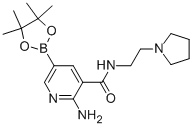 2-氨基-5-(4,4,5,5-四甲基-1,3,2-二噁硼烷-2-基)-n-[2-(吡咯烷-1-基)乙基]吡啶-3-羧酰胺結構式_947249-43-6結構式