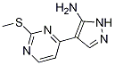 4-(2-(甲基硫代)嘧啶-4-基)-1H-吡唑-3-胺結(jié)構(gòu)式_956722-10-4結(jié)構(gòu)式