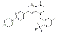1-(5-氯-2-(三氟甲基)芐基)-7-(6-(4-甲基哌嗪-1-基)吡啶-3-基)-1,2,3,4-四氫吡啶并[2,3-b]吡嗪結構式_957194-91-1結構式