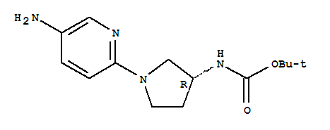 (R)-1-(5-氨基吡啶-2-基)吡咯烷-3-氨基甲酸叔丁酯結構式_1004621-13-9結構式