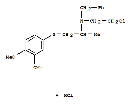 N-(2-氯乙基)-n-[2-[(3,4-二甲氧基苯基)硫代]-1-甲基乙基]苯甲胺鹽酸鹽結構式_102166-62-1結構式