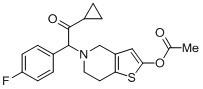 2-[2-(乙酰基氧基)-6,7-二氫噻吩并[3,2-c]吡啶-5(4H)-基]-1-環(huán)丙基-2-(4-氟苯基)乙酮結(jié)構(gòu)式_1391194-50-5結(jié)構(gòu)式