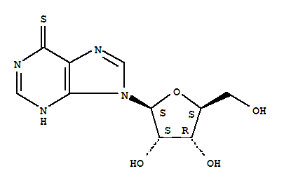 1,9-二氫-9-b-L-呋核亞硝脲-6H-嘌呤-6-硫酮結構式_15639-75-5結構式