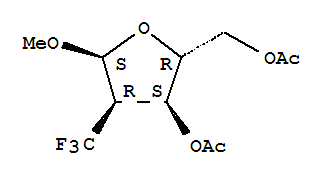 2-脫氧-2-(三氟甲基)-α-D-呋喃核糖苷二乙酸甲酯結(jié)構(gòu)式_159945-01-4結(jié)構(gòu)式