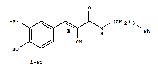 (E)-2-氰基-3-(4-羥基-3,5-二異丙基苯基)-n-(3-苯基丙基)丙烯酰胺結(jié)構(gòu)式_168835-82-3結(jié)構(gòu)式