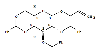2,3-二-O-芐基-4,6-O-亞芐基-a-D-吡喃葡萄糖苷烯丙酯結(jié)構(gòu)式_20746-71-8結(jié)構(gòu)式
