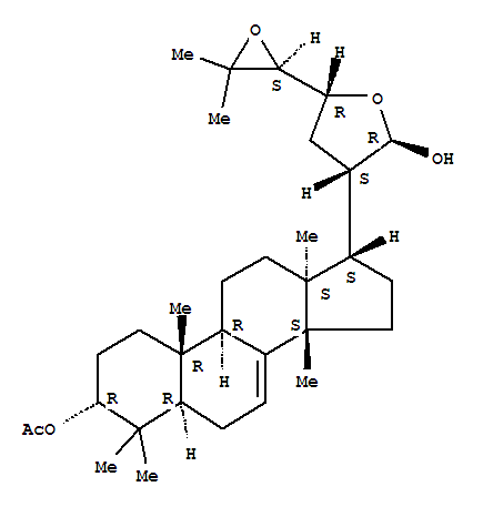 (20S)-21,23:24,25-二環(huán)氧-13ALPHA,14BETA,17BETAH-羊毛甾-7-烯-3ALPHA,21-二醇 3-乙酸酯結構式_22415-24-3結構式