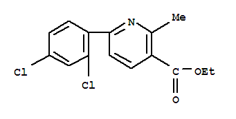 6-(2,4-二氯苯基)-2-甲基吡啶-3-羧酸乙酯結(jié)構(gòu)式_23148-44-9結(jié)構(gòu)式