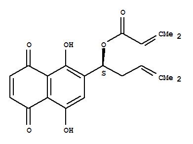 2-Butenoic acid,3-methyl-,1-(5,8-dihydro-1,4-dihydroxy-5,8-dioxo-2-naphthalenyl)-4-methyl-3-pentenylester, (s)-(9ci)Structure,23444-70-4Structure 2-Butenoic acid,3-methyl-,1-(5,8-dihydro-1,4-dihydroxy-5,8-dioxo-2-naphthalenyl)-4-methyl-3-pentenylester, (s)-(9ci) Structure,23444-70-4Structure