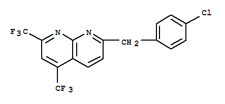(9ci)-7-[(4-氯苯基)甲基]-2,4-雙(三氟甲基)-1,8-萘啶結(jié)構(gòu)式_241488-44-8結(jié)構(gòu)式