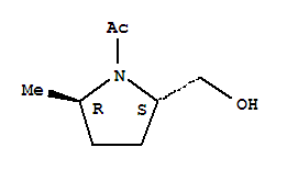 反式-(8ci)-1-乙?；?5-甲基-2-吡咯烷甲醇結(jié)構(gòu)式_28115-46-0結(jié)構(gòu)式