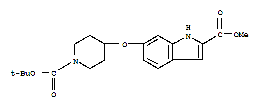 6-(1-boc-哌啶-4-基氧基)吲哚-2-羧酸甲酯結(jié)構(gòu)式_287389-12-2結(jié)構(gòu)式