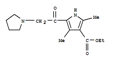 (9ci)-2,4-二甲基-5-(1-吡咯烷乙?；?-1H-吡咯-3-羧酸乙酯結(jié)構(gòu)式_304683-91-8結(jié)構(gòu)式