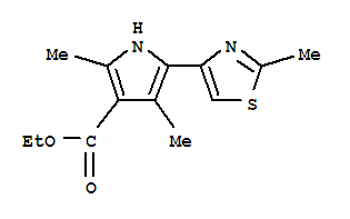 (9ci)-2,4-二甲基-5-(2-甲基-4-噻唑)-1H-吡咯-3-羧酸乙酯結(jié)構(gòu)式_306280-74-0結(jié)構(gòu)式