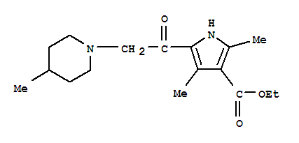 (9ci)-2,4-二甲基-5-[(4-甲基-1-哌啶基)乙?；鵠-1H-吡咯-3-羧酸乙酯結構式_307324-33-0結構式