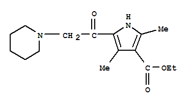 (9ci)-2,4-二甲基-5-(1-哌啶基乙?；?-1H-吡咯-3-羧酸乙酯結(jié)構(gòu)式_307341-05-5結(jié)構(gòu)式